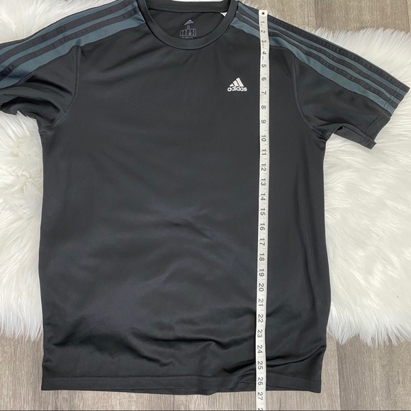 Adidas Black 3-Stripe Short Sleeve Climalite Tee - Picture 6 of 6
